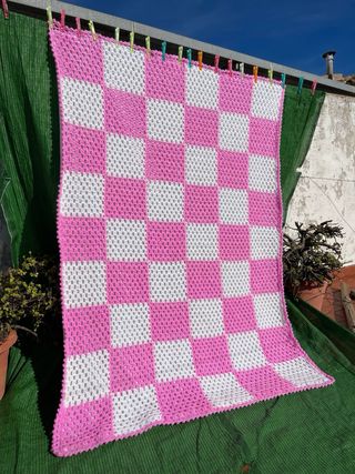 Manta patchwork rosita ES UNA PRECIOSIDAD