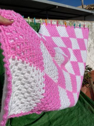 Manta patchwork rosita ES UNA PRECIOSIDAD