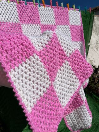 Manta patchwork rosita ES UNA PRECIOSIDAD