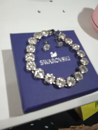 Pulsera y Pendientes Swarovski Plata