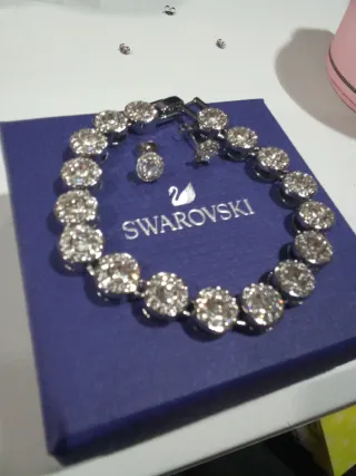 Pulsera y Pendientes Swarovski Plata