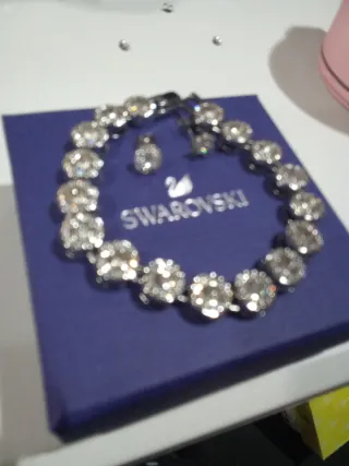 Pulsera y Pendientes Swarovski Plata