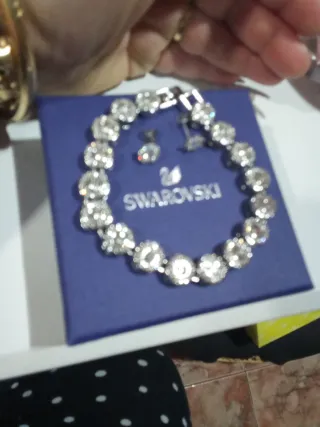Pulsera y Pendientes Swarovski Plata