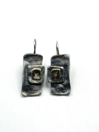 Pendientes Plata/Oro 18k Diamante