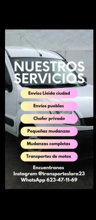 Servicios de reparto/mudanza y chofer privado