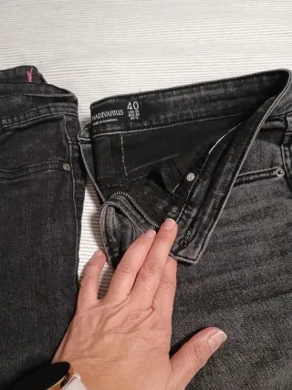 Pantalones vaqueros T38 y T40 Negro, gris y azul