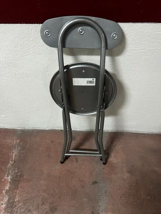 Silla plegable cocina, blanca pequeña y redonda