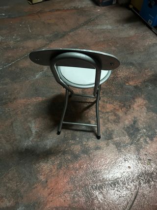 Silla plegable cocina, blanca pequeña y redonda