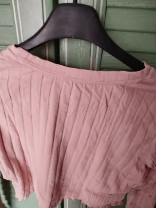 Maglietta Shein crop top manica lunga M, rosa