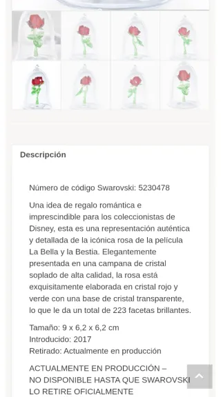 Rosa Swarovski Bella y Bestia