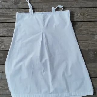 Camisón de algodón  vintage bordado  y encaje