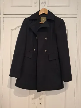 Abrigo paño marino talla S