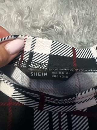 Vestido de cuadros manga larga