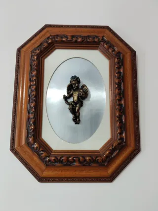 Cuadro Jesús Corona Espinas y Ángeles Madera.