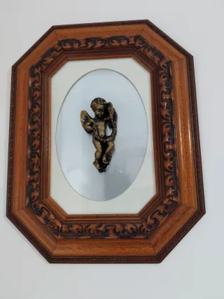 Cuadro Jesús Corona Espinas y Ángeles Madera.