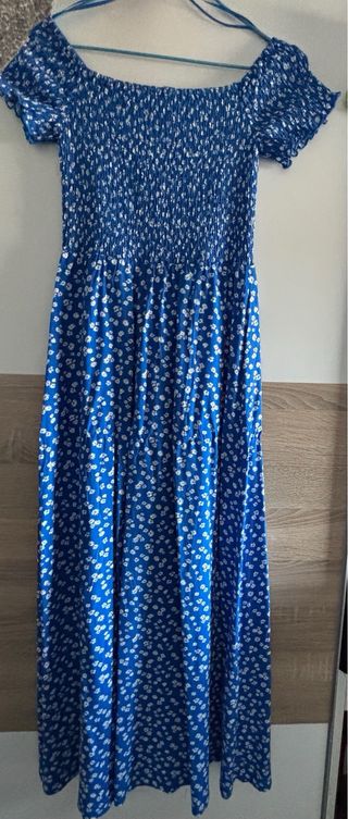 Vestido New Yorker azul flores blancas