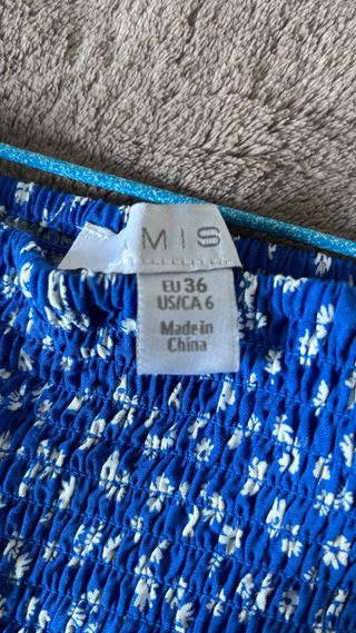 Vestido New Yorker azul flores blancas