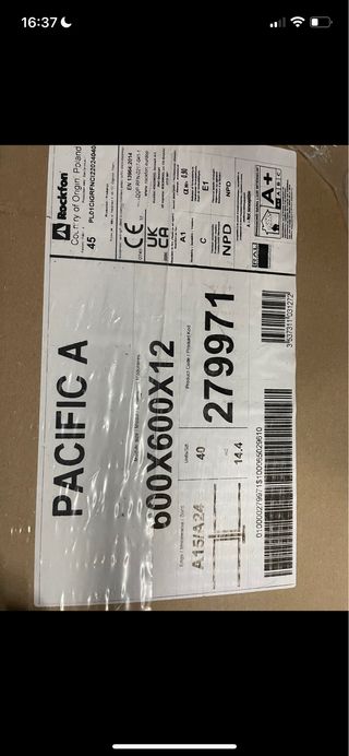 Pack 40 Paneles Acústicos. (3 pack) Techo 60x60cm