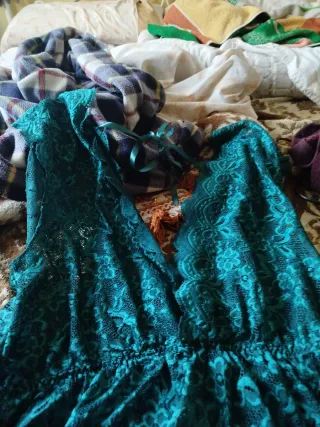 Picardías encaje verde turquesa 4xl