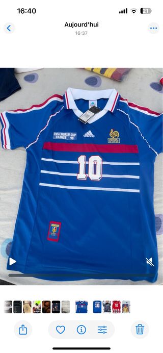 Camiseta Adidas Francia Mundial 98 Talla M