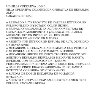 Silla operativa Job 01