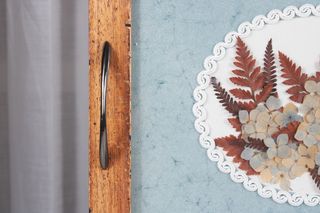 Vassoio vintage Shabby Chic fiori secchi