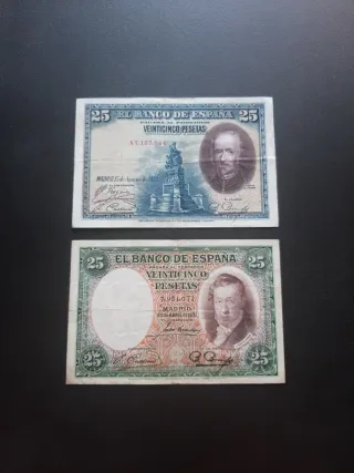 BILLETES ESPAÑOLES DE 25 PESETAS