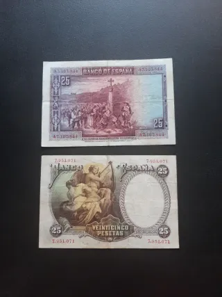 BILLETES ESPAÑOLES DE 25 PESETAS