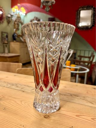 Jarrón Vintage Cristal Tallado