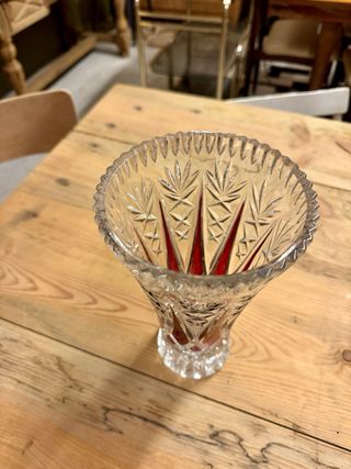 Jarrón Vintage Cristal Tallado