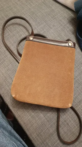 Borsa tracolla scamosciata marrone