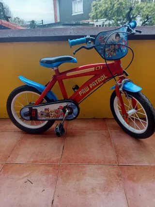 Bicicleta Infantil Patrulla Canina Roja