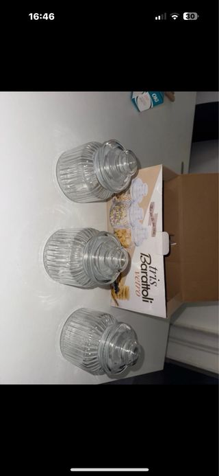 Barattoli in vetro con coperchio (3 pezzi)