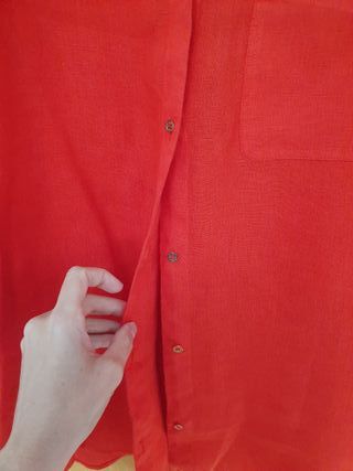 Camisa larga Zara roja
