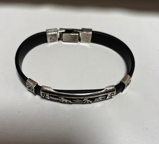Bracciale Egiziano Donna Argento e Nero