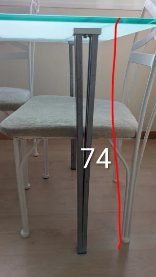 Mesa de comedor cristal y metal