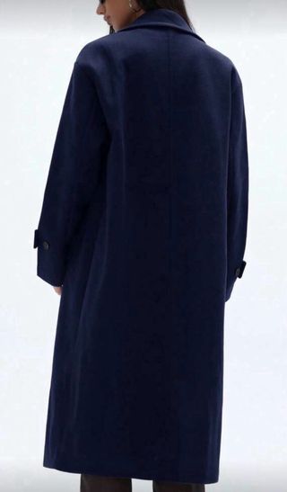 Cappotto lungo blu donna