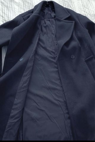 Cappotto lungo blu donna