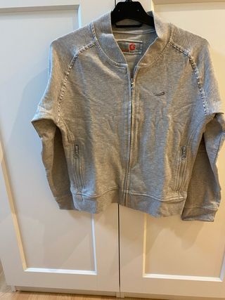 Sudadera Gris Algodón Cremalleras