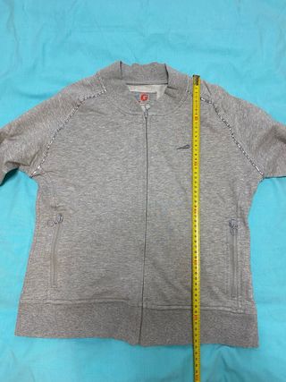 Sudadera Gris Algodón Cremalleras