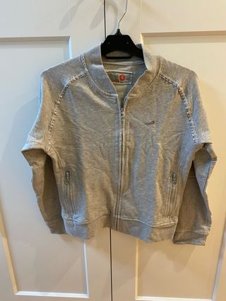 Sudadera Gris Algodón Cremalleras