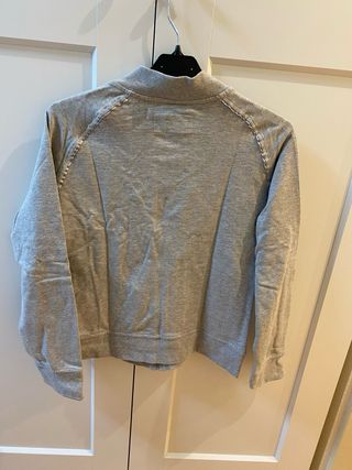 Sudadera Gris Algodón Cremalleras