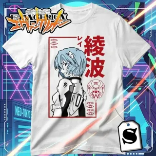 Camiseta Estampada Rei Ayanami Evangelion