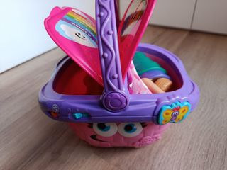 Cesta de picnic infantil rosa y morada