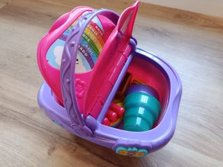 Cesta de picnic infantil rosa y morada