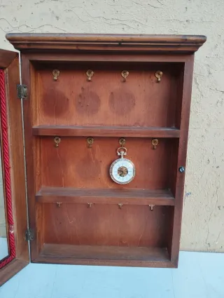 Vetrina porta orologi da tasca legno arte povera