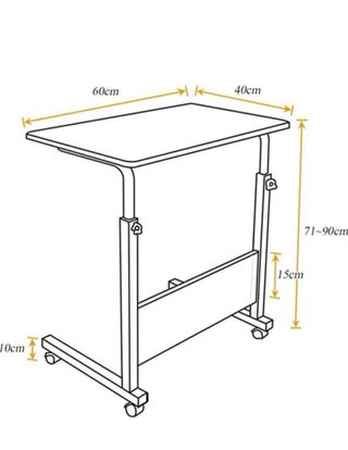 Mesa auxiliar elevable madera y metal
