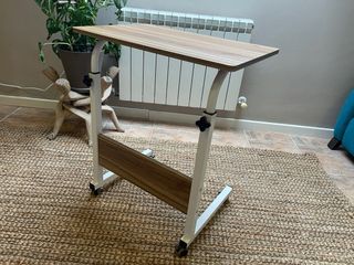 Mesa auxiliar elevable madera y metal