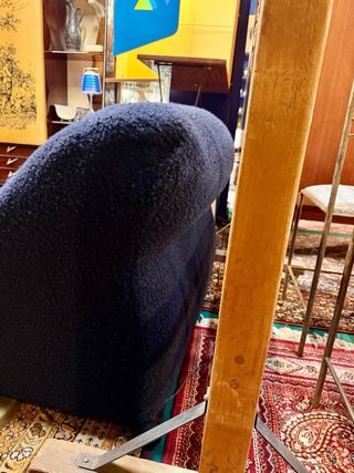 Butaca italiana vintage tela azul