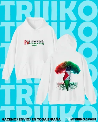 Sudadera Palestina Libre Diseño Árbol Raíces